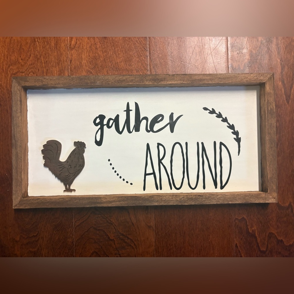 🎄2/$16 Rustic Brown and White Gather Around Wall Decor